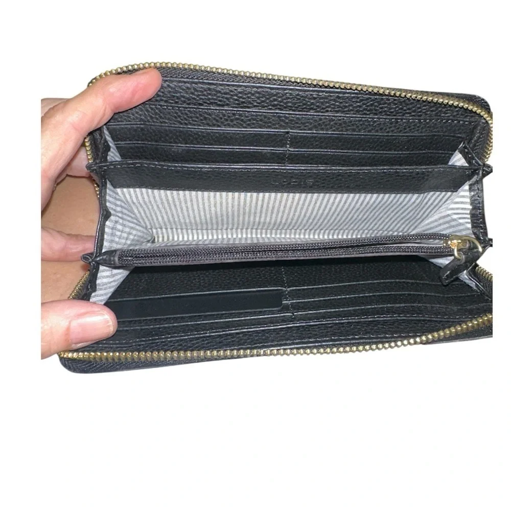 Lodis Leather black  Zip Around Wallet